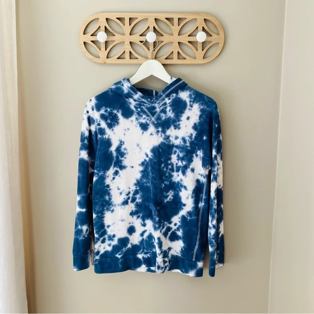 Old Navy Pullover Tie Dye Hoodie Blue/White Sz Youth XL 14-16